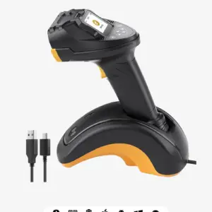 TFS 2D QR & Barcode Wireless Handheld Scanner with 2.4G & Bluetooth Cradle