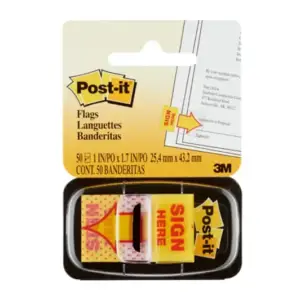3M 680-9 7000002258 POST IT SIGN HERE 50FLGS 1INX1.7IN 1X36 product image 3M 680-9 7000002258 POST IT SIGN HERE 50FLGS 1INX1.7IN 1X36