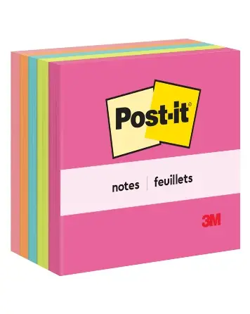 3M 654-5PK 70007052528 POST IT NEON COLORS NOTES 3INX3IN 1X24 product image 3M 654-5PK 70007052528 POST IT NEON COLORS NOTES 3INX3IN 1X24