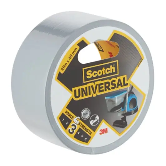 3M 7100205303 DUCT TAPE UNIVERSAL SCOTCH 25MX48MM SILVER 1X6 product image 3M 7100205303 DUCT TAPE UNIVERSAL SCOTCH 25MX48MM SILVER 1X6