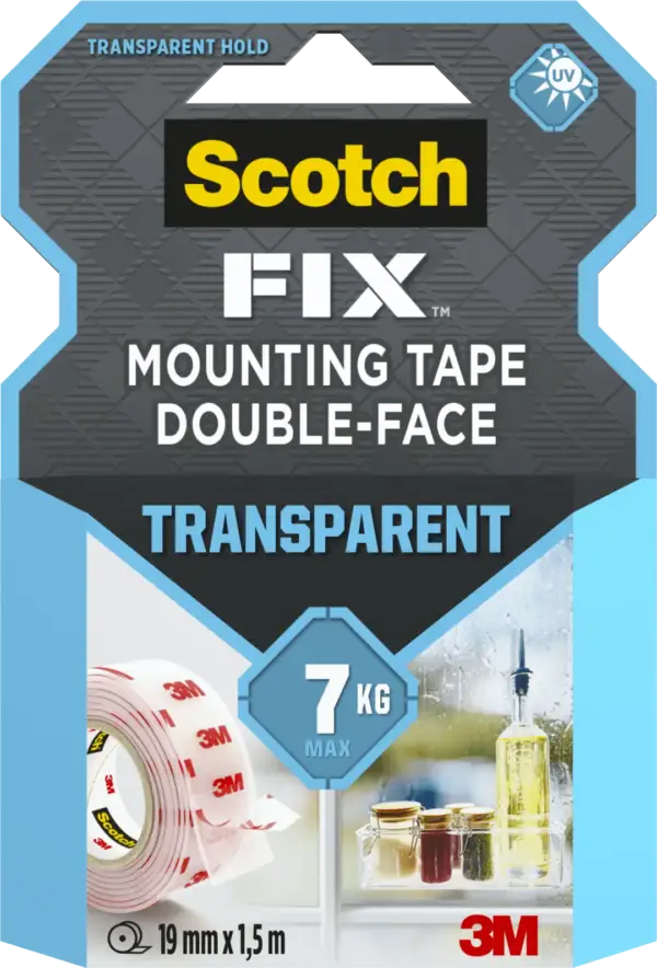 3M 4910C-1915-P 7100261816 Scotch Transparent Mounting Tape 19mmX1,5m, 1X12 product image 3M 4910C-1915-P 7100261816 Scotch Transparent Mounting Tape 19mmX1,5m, 1X12