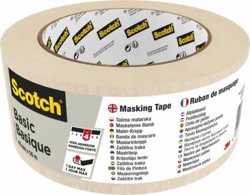 3M Scotch Basic 7100334410 Masking Tape, 48 mm x 50 m 1X12 product image 3M Scotch Basic 7100334410 Masking Tape, 48 mm x 50 m 1X12