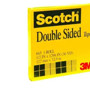 3M 665 7000050039 SCOTCH DOUBLE SIDED TAPE 1/2 INCH 36 YARDS 1X72 product image 3M 665 7000050039 SCOTCH DOUBLE SIDED TAPE 1/2 INCH 36 YARDS 1X72