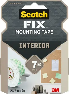 3M 4496G-1930-F 7100263169 SCOTCH FIX INTERIOR MOUNTING TAPE 19MMX3M 1X12 product image 3M 4496G-1930-F 7100263169 SCOTCH FIX INTERIOR MOUNTING TAPE 19MMX3M 1X12