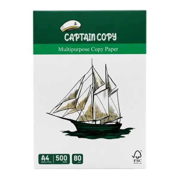 Captain Copy Multipurpose 80 gsm A4 Copy Paper, 500 Sheets product image Captain Copy Multipurpose 80 gsm A4 Copy Paper, 500 Sheets