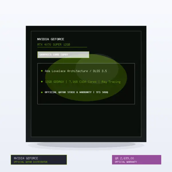 NVIDIA GeForce RTX 4070 SUPER 12GB GDDR6X Graphics Card (Triple Fan OC)