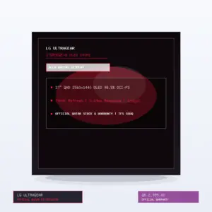 LG-UltraGear-27-QHD-240Hz-OLED-Gaming-Monitor-27GR95QE-0.03ms-G-Sync-HDR10 LG UltraGear 27" QHD 240Hz OLED Gaming Monitor 27GR95QE (0.03ms, G-Sync, HDR10)