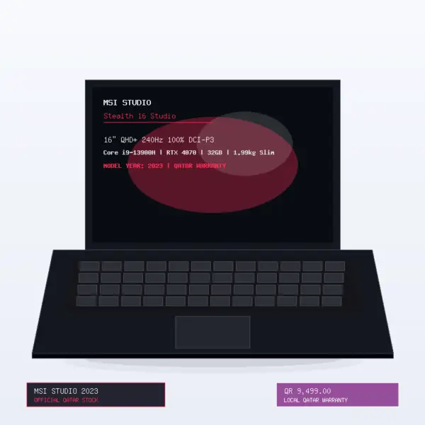 MSI-Stealth-16-Studio-16-QHD-240Hz-Intel-Core-i9-13900H-RTX-4070-8GB-32GB-RAM-1TB-SSD MSI Stealth 16 Studio (16" QHD+ 240Hz, Intel Core i9-13900H, RTX 4070 8GB, 32GB RAM, 1TB SSD)
